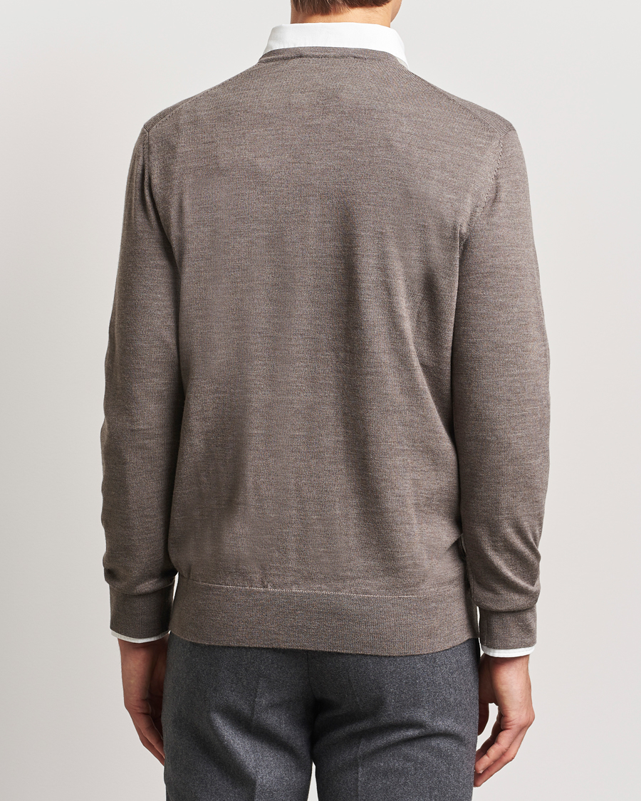 Herren | Pullover | Charles Tyrwhitt | Pure Merino V-Neck Jumper Mocha