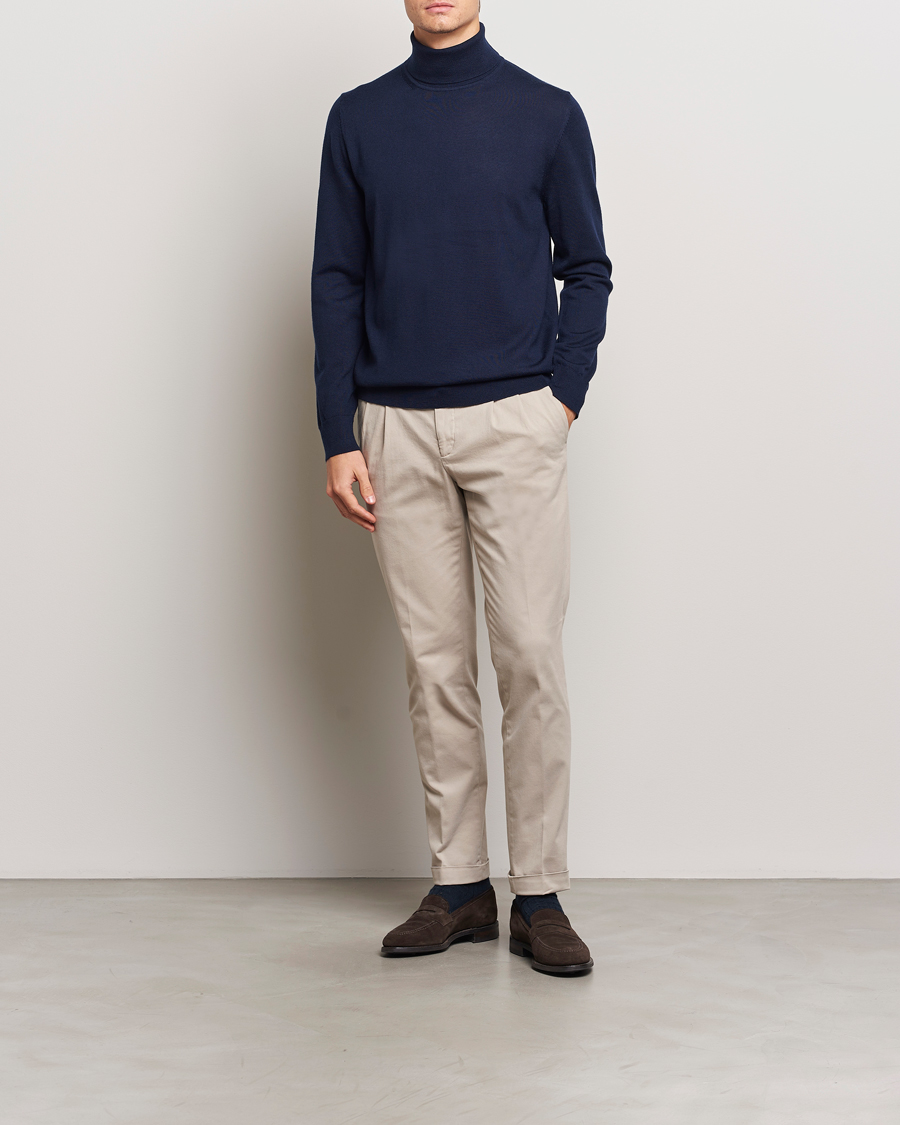 Herren | Pullover | Charles Tyrwhitt | Pure Merino Roll Neck Jumper Navy