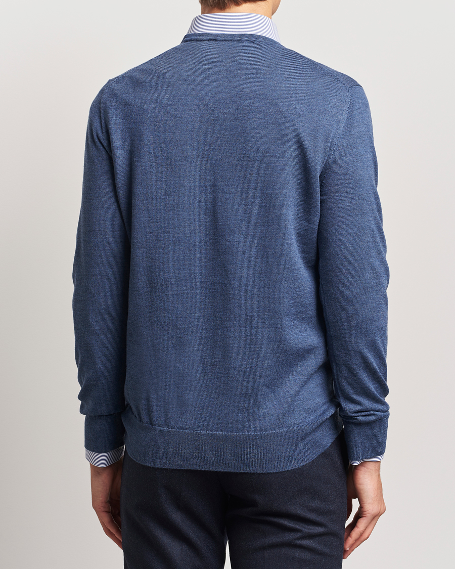 Herren | Pullover | Charles Tyrwhitt | Pure Merino Crew Neck Jumper Indigo Blue