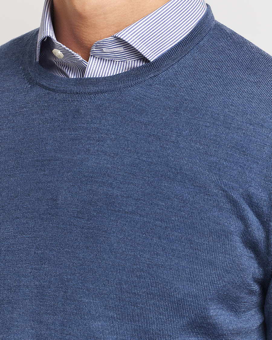 Herren | Pullover | Charles Tyrwhitt | Pure Merino Crew Neck Jumper Indigo Blue