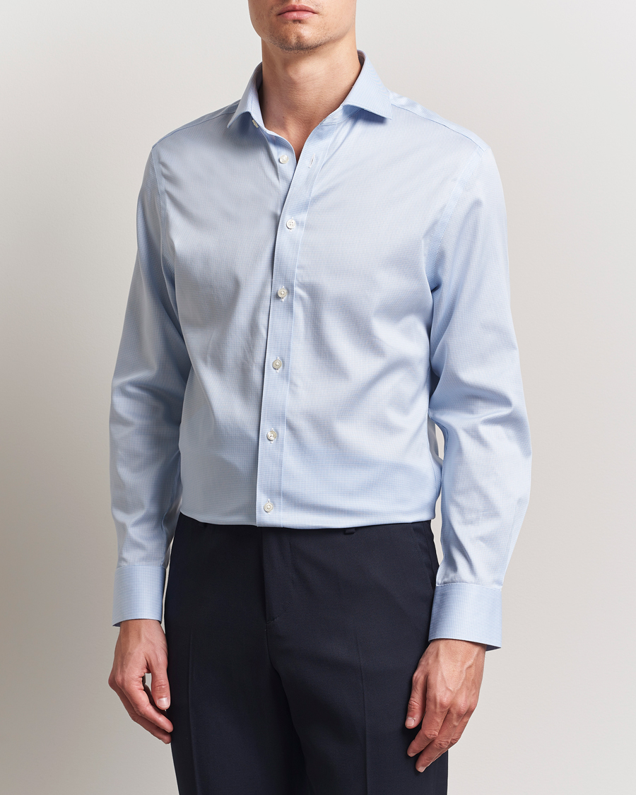 Herren | Hemden | Charles Tyrwhitt | Slim Fit Non Iron Puppytooth Shirt Sky Blue