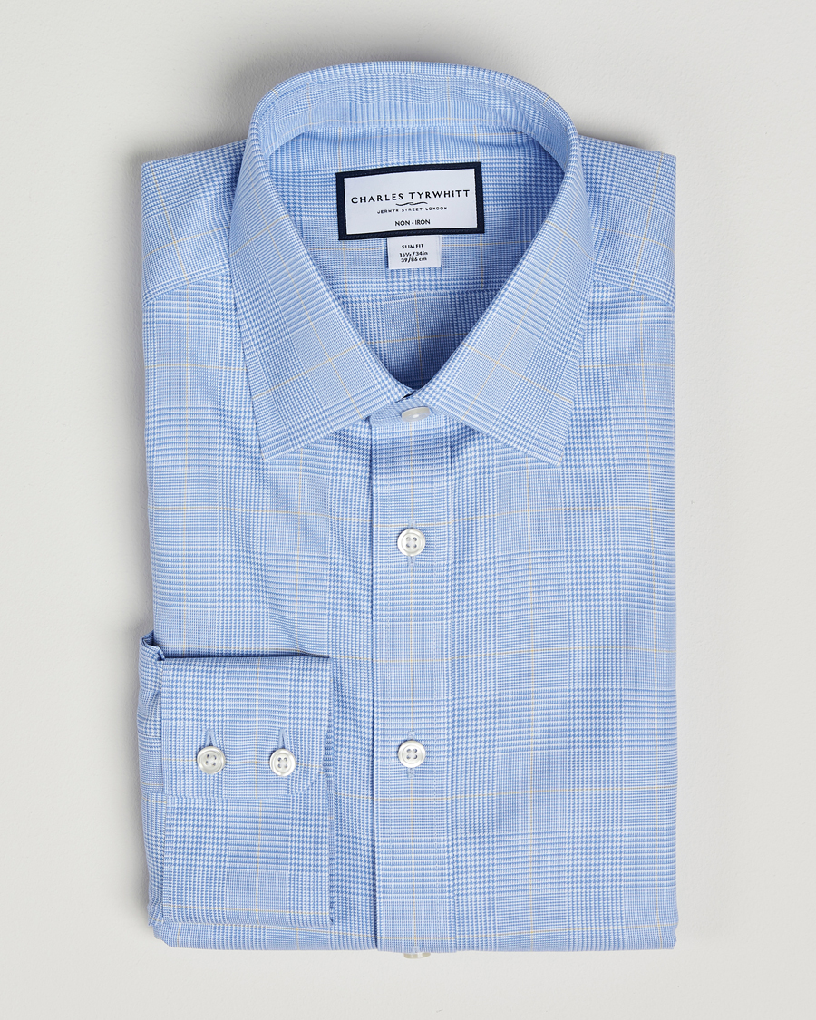 Herren | Hemden | Charles Tyrwhitt | Slim Fit Non Iron Prince of Wales Shirt Blue