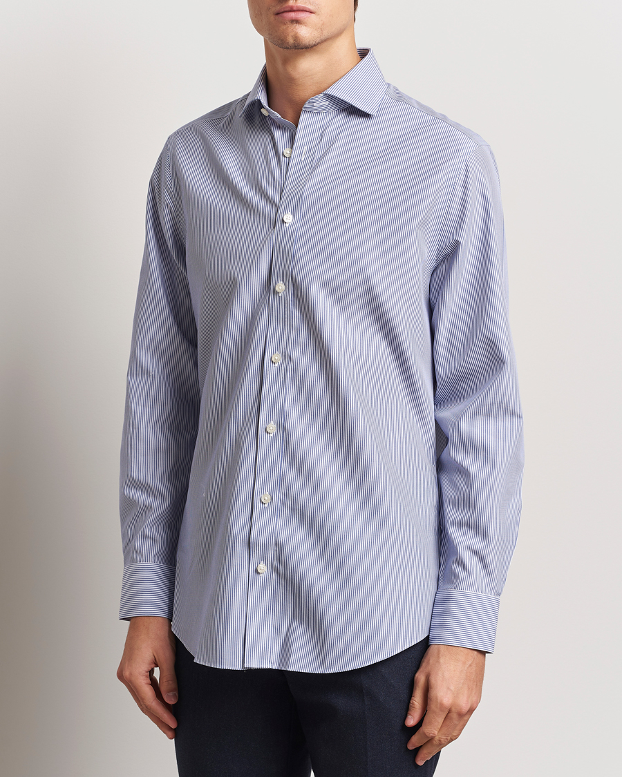 Herren | Hemden | Charles Tyrwhitt | Slim Fit Non Iron Bengal Stripe Poplin Shirt Navy