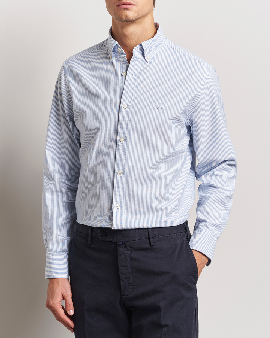 Herren | Hemden | Charles Tyrwhitt | Button Down Stretch Oxford Shirt Blue/Whte