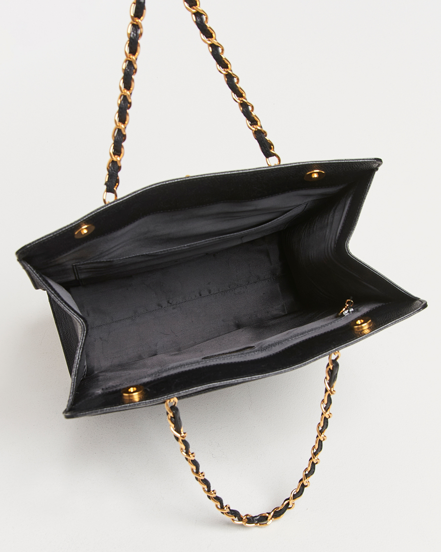 Herren | Chanel Pre-Owned Chain Tote Bag Black | Chanel Pre-Owned | Chain Tote Bag Black