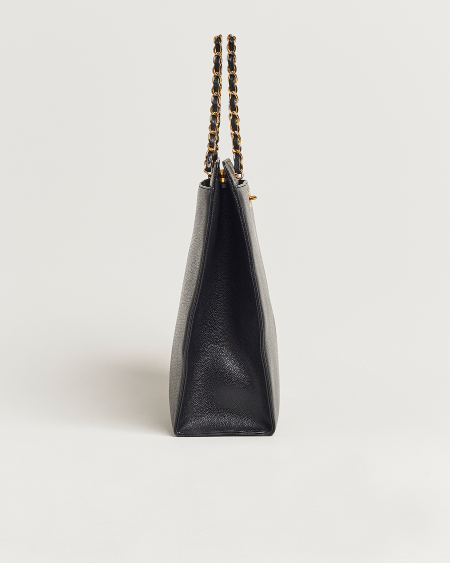 Herren | Chanel Pre-Owned Chain Tote Bag Black | Chanel Pre-Owned | Chain Tote Bag Black