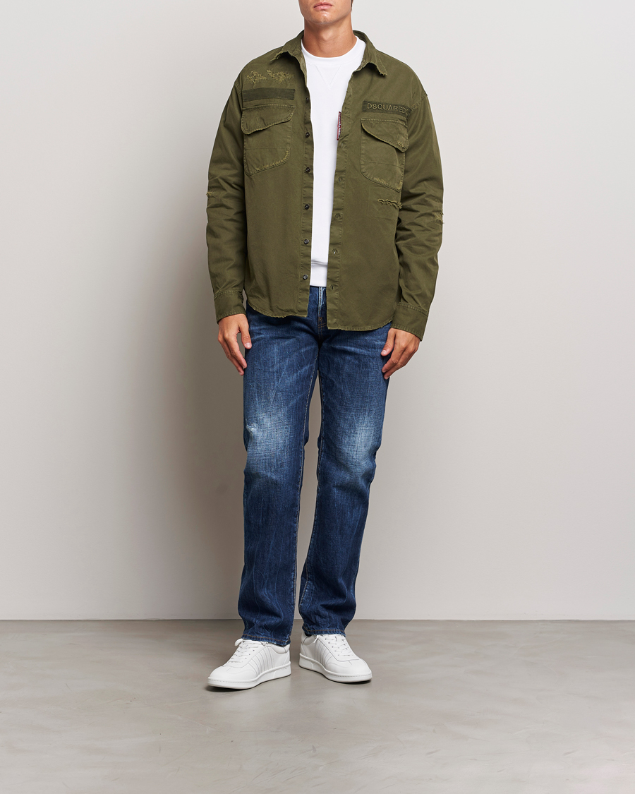 Herren | Hemden | Dsquared2 | Garment Dyed Ranger Shirt Army Green
