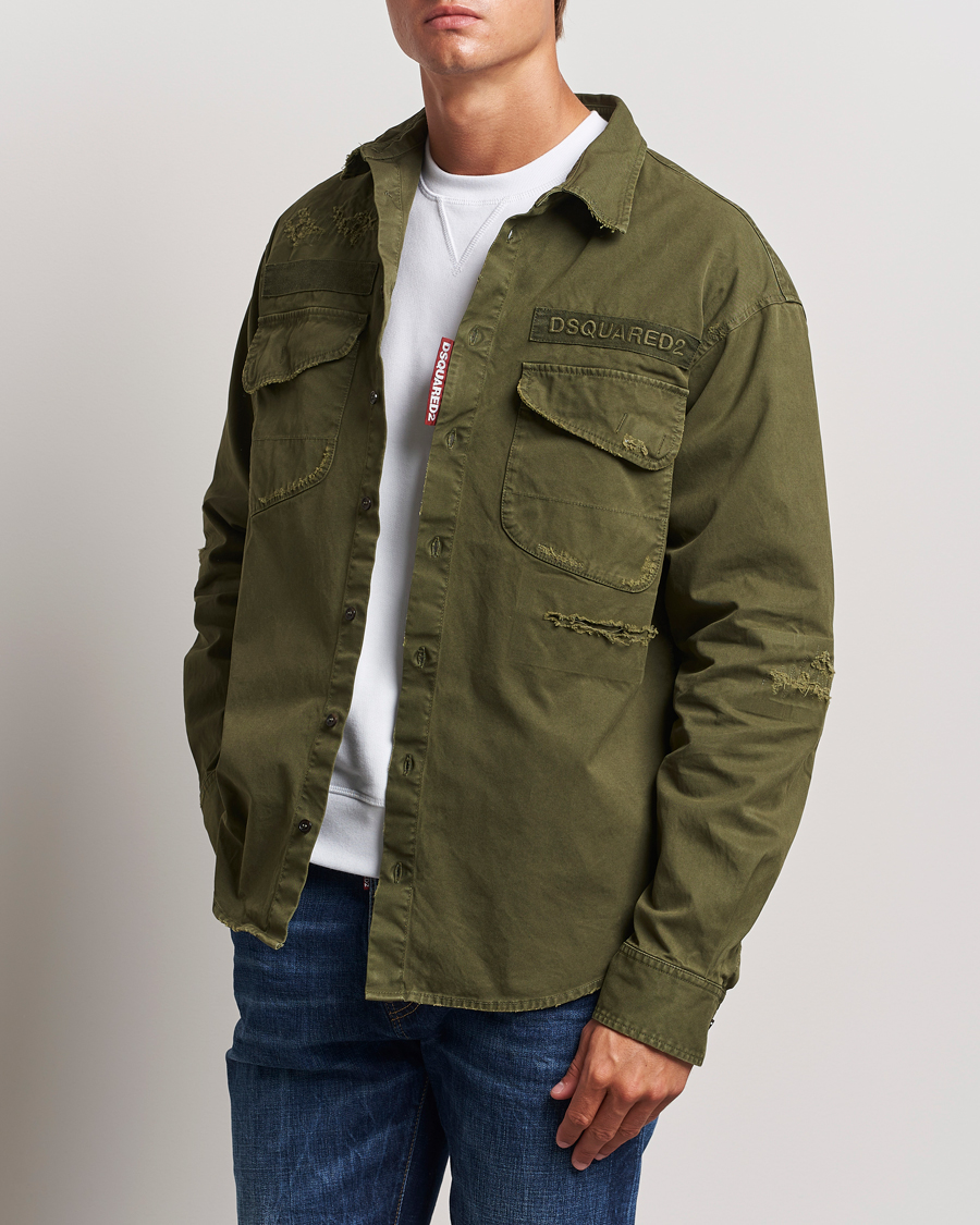 Herren | Hemden | Dsquared2 | Garment Dyed Ranger Shirt Army Green