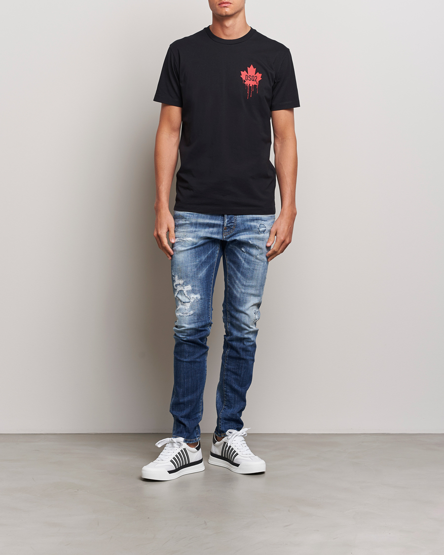 Herren | T-Shirts | Dsquared2 | Small Leaf T-Shirt Black