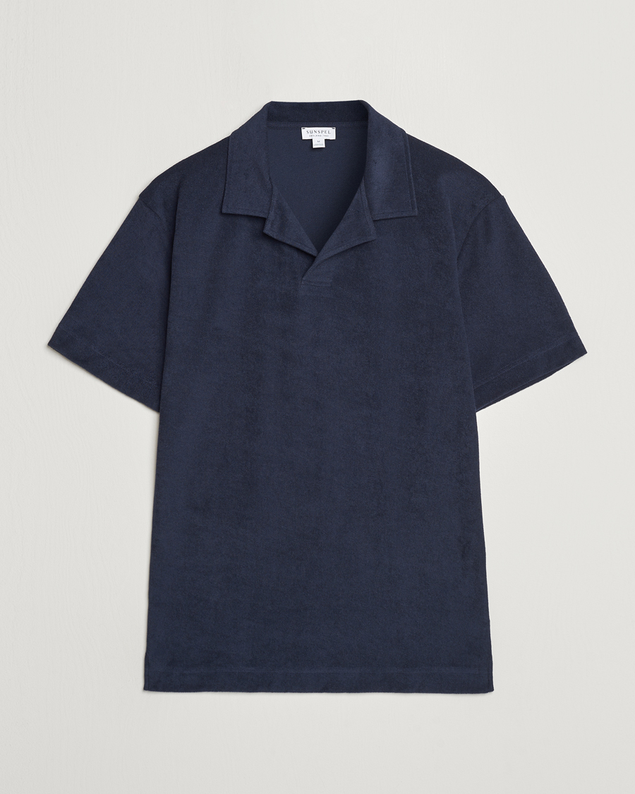 Herren | Poloshirts | Sunspel | Terry Polo Navy