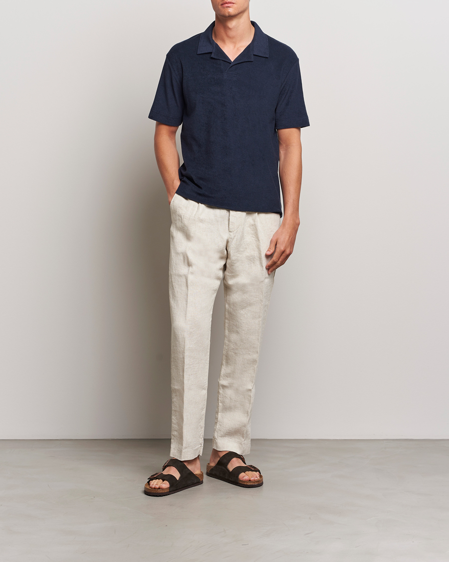 Herren | Poloshirts | Sunspel | Terry Polo Navy