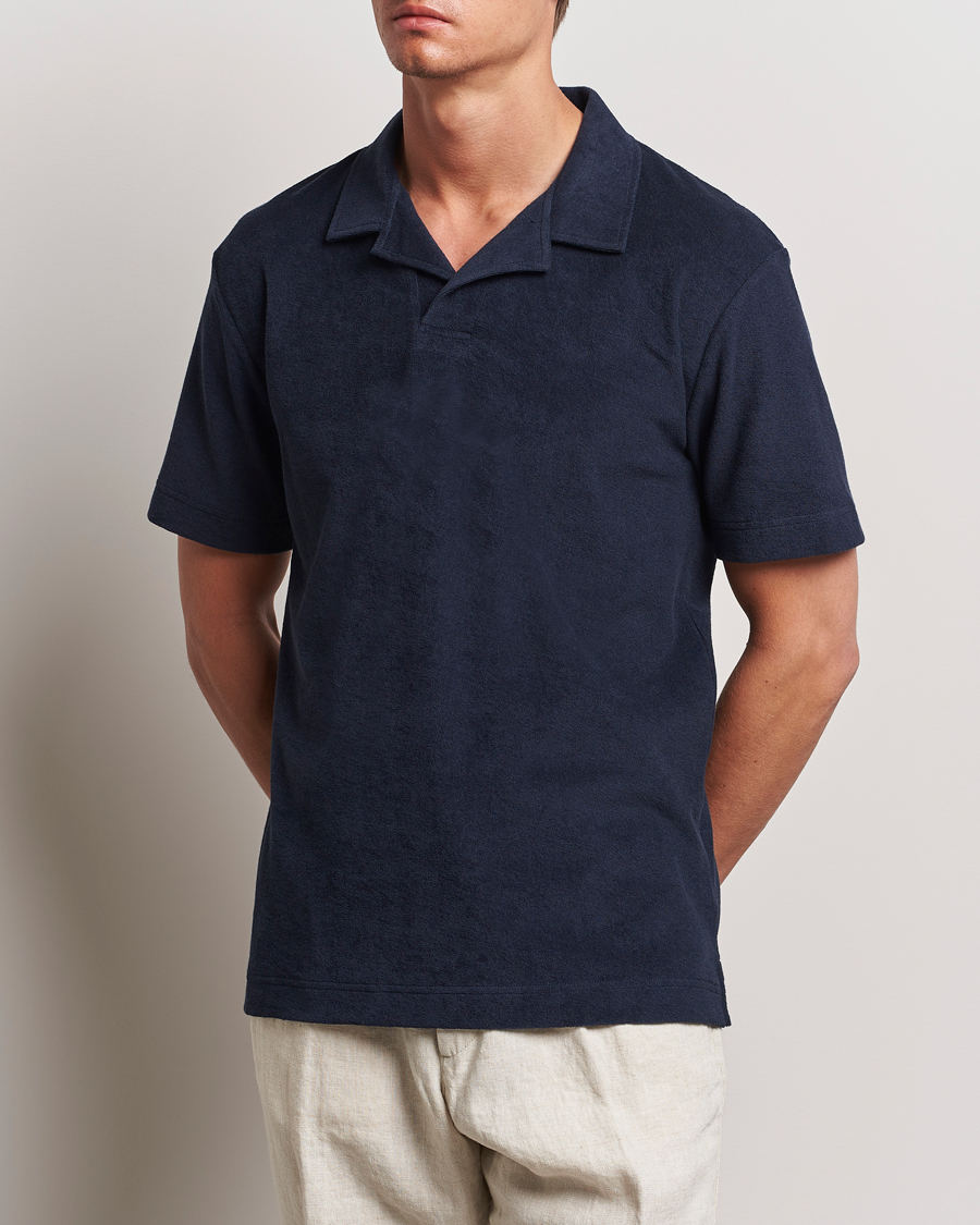 Herren | Poloshirts | Sunspel | Terry Polo Navy