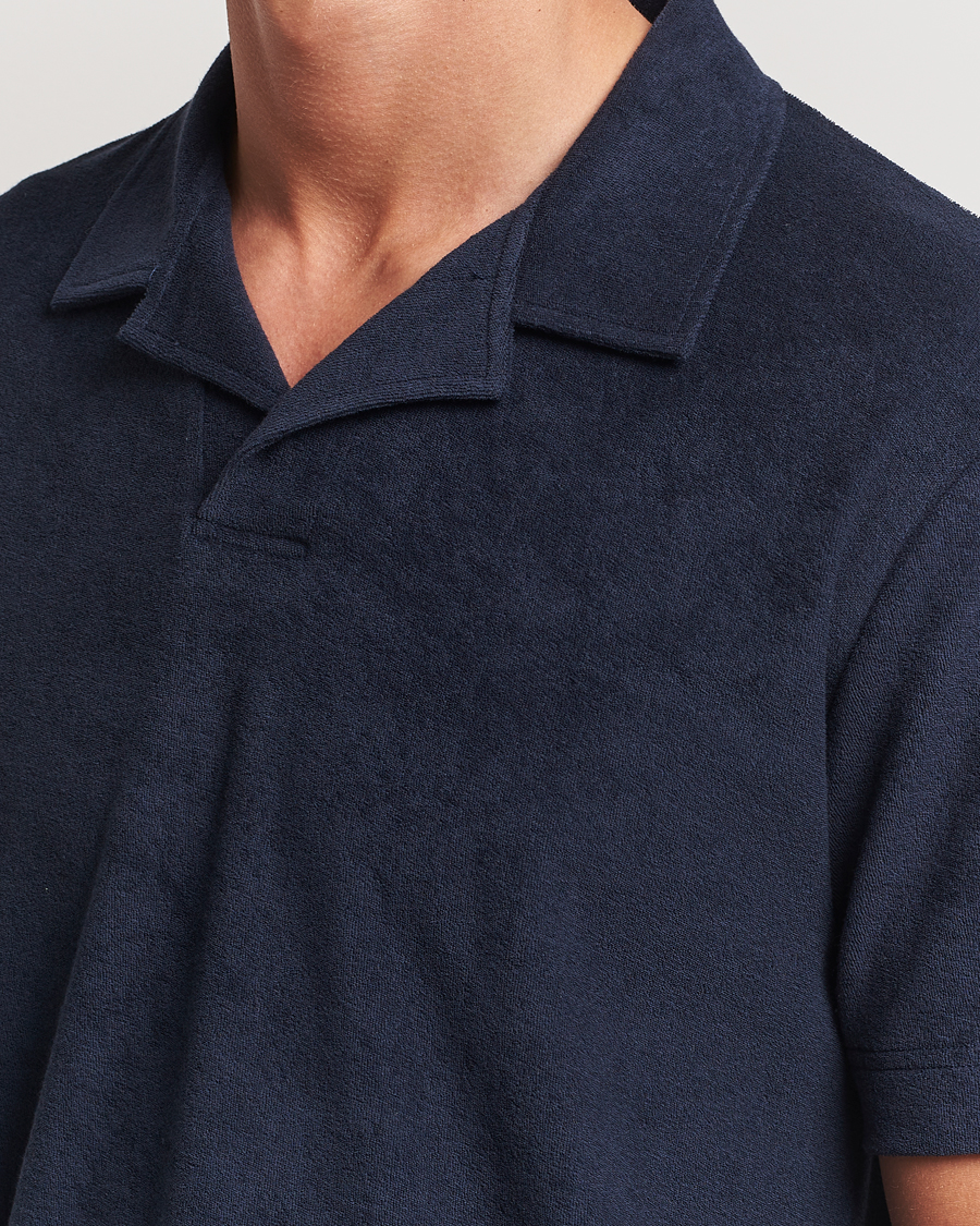 Herren | Poloshirts | Sunspel | Terry Polo Navy