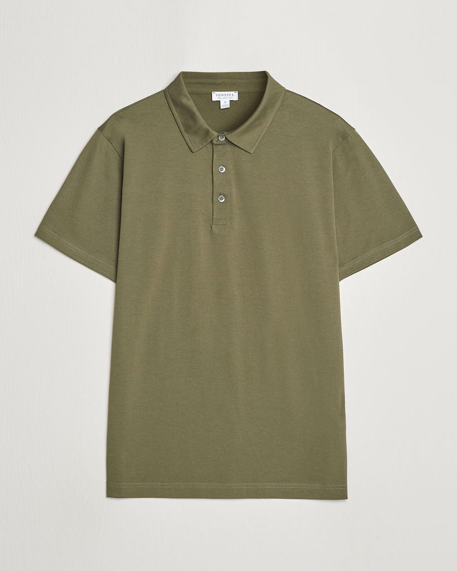 Herren | Poloshirts | Sunspel | Cotton Jersey Polo Khaki