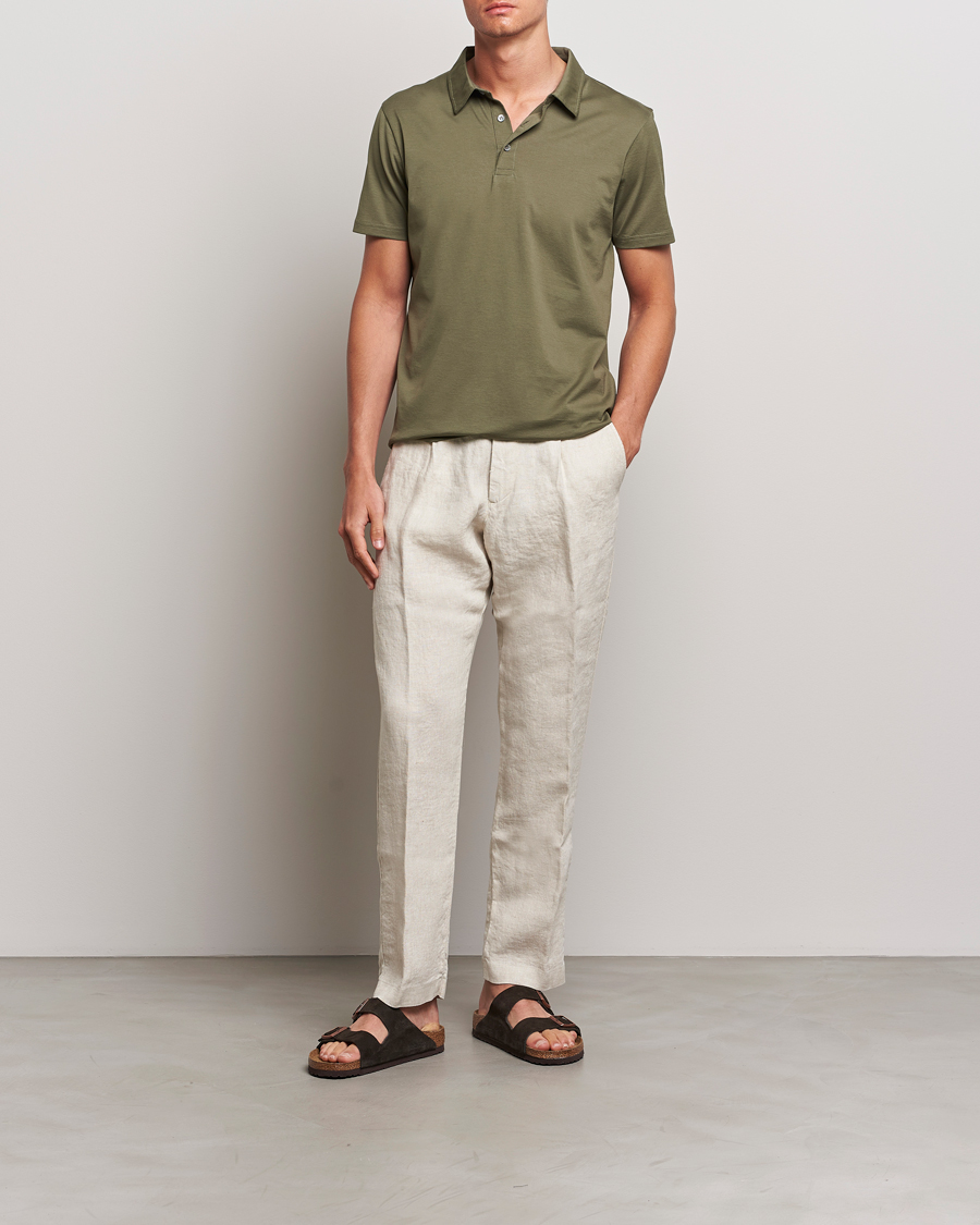 Herren | Poloshirts | Sunspel | Cotton Jersey Polo Khaki