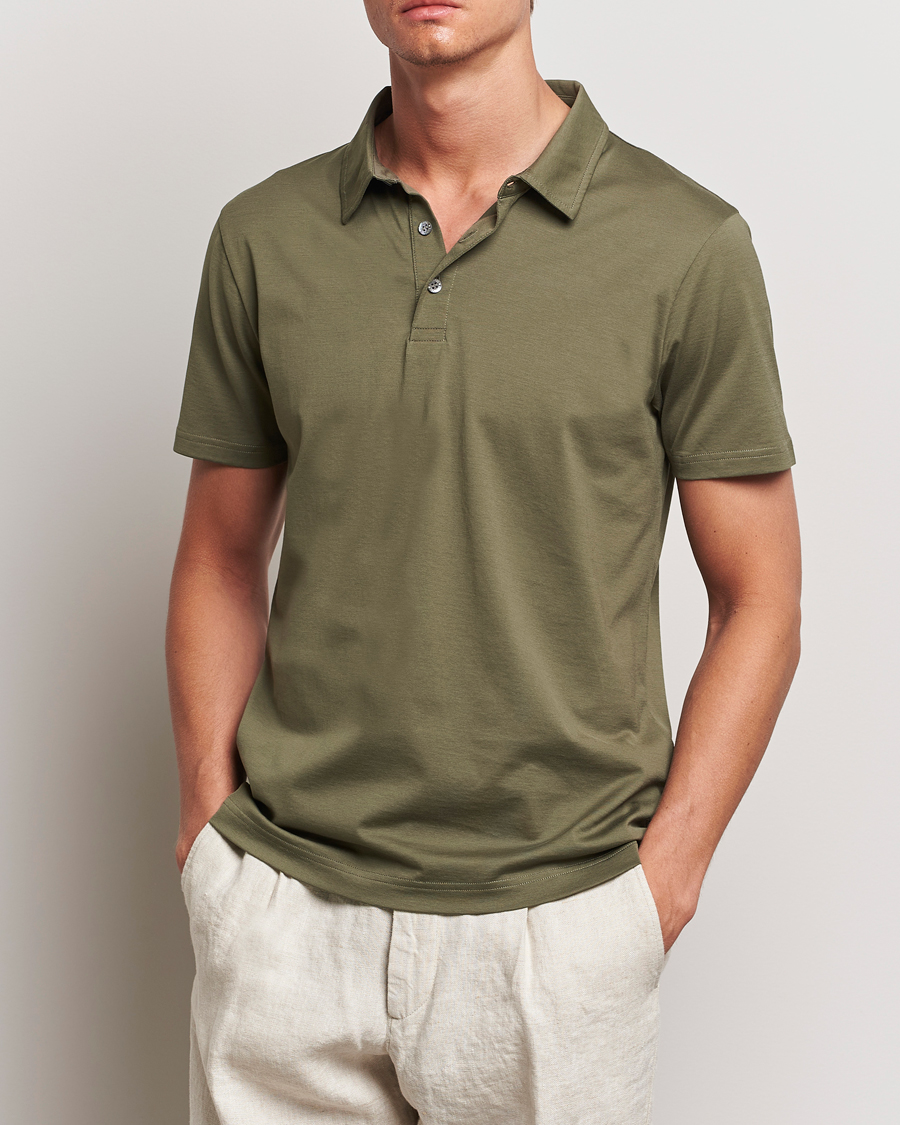 Herren | Poloshirts | Sunspel | Cotton Jersey Polo Khaki