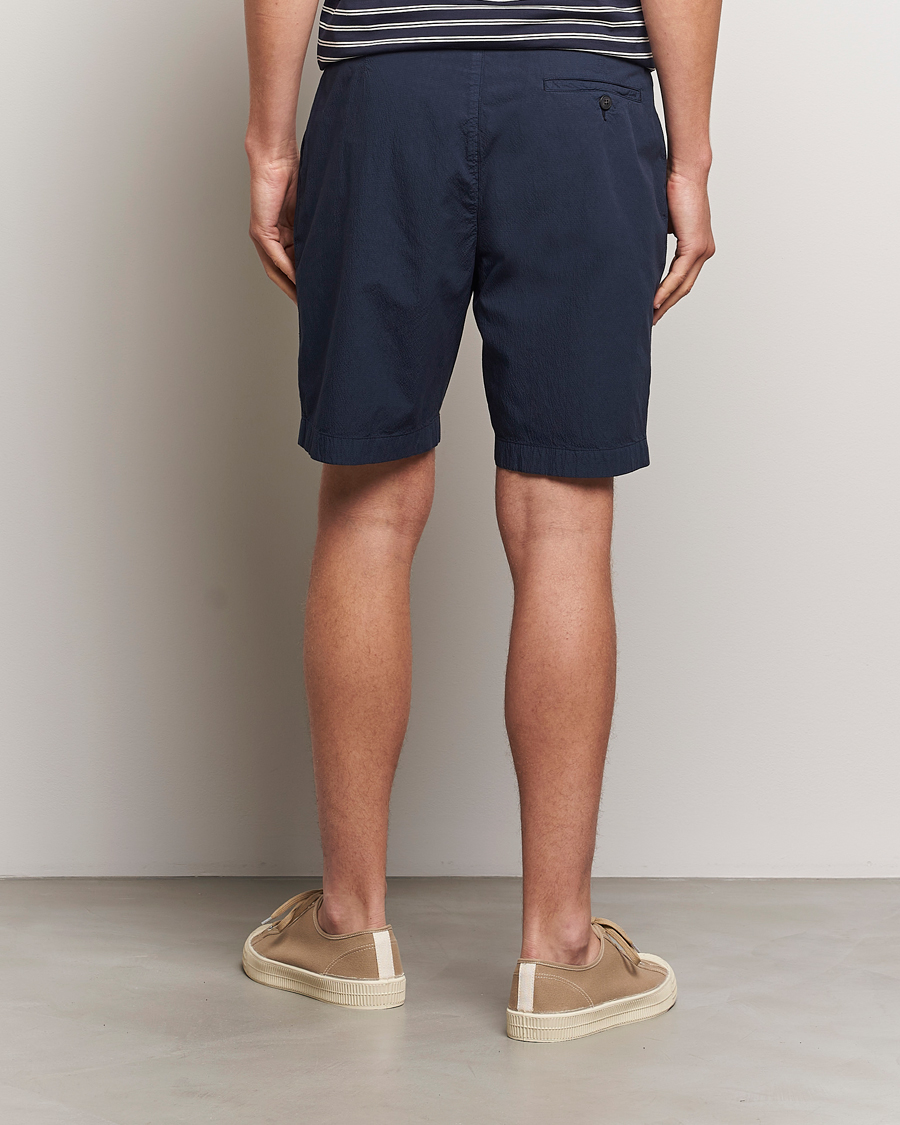 Herren | Shorts | Sunspel | Lightweight Seersucker Shorts Navy