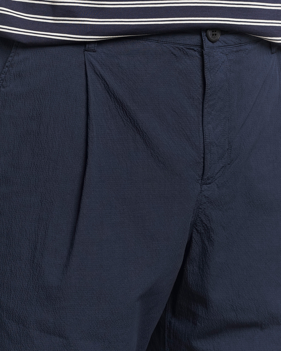 Herren | Shorts | Sunspel | Lightweight Seersucker Shorts Navy
