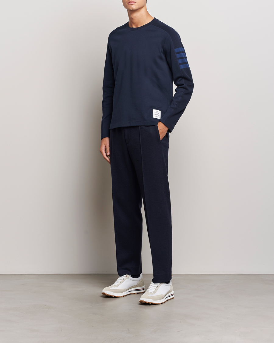 Herren | T-Shirts | Thom Browne | Long Sleeve 4-Bar T-Shirt Navy