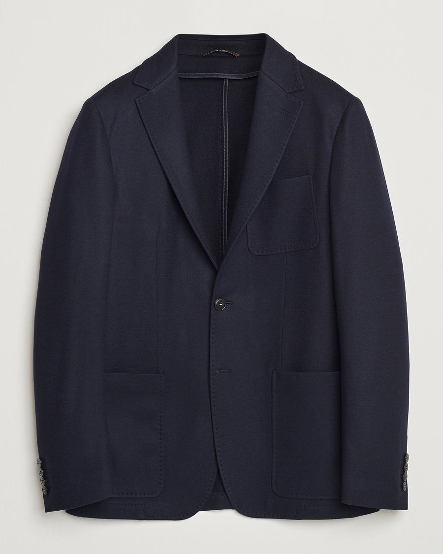Herren | Sakkos | Canali | Soft Wool Jersey Blazer Navy