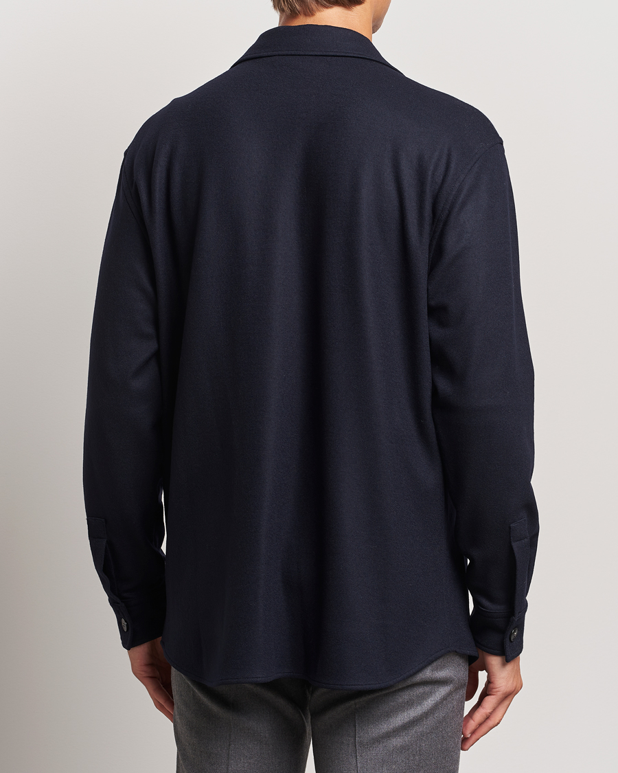 Herren | Jacken | Canali | Wool Shirt Jacket Navy