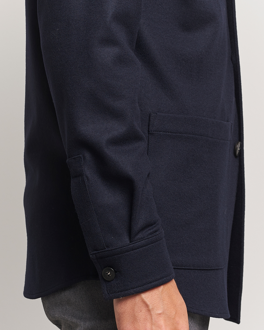 Herren | Jacken | Canali | Wool Shirt Jacket Navy