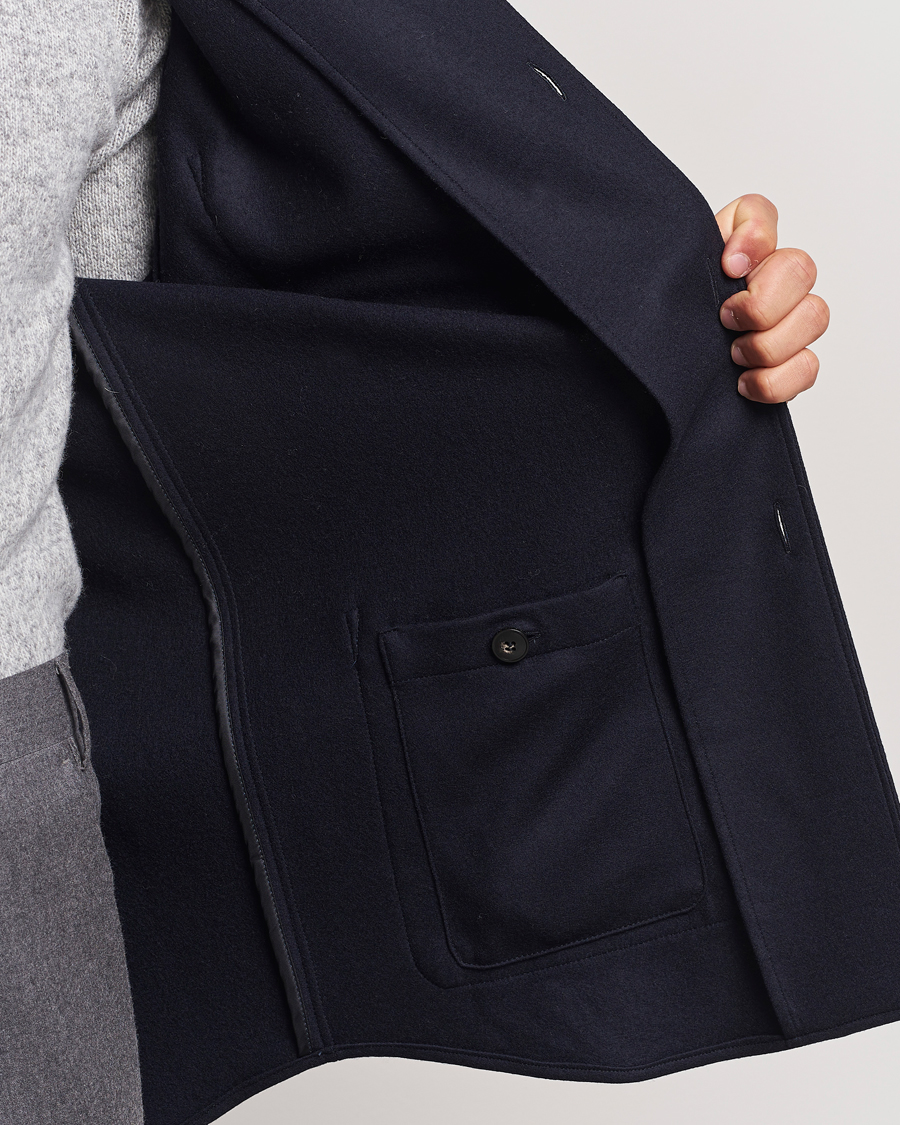 Herren | Jacken | Canali | Wool Shirt Jacket Navy