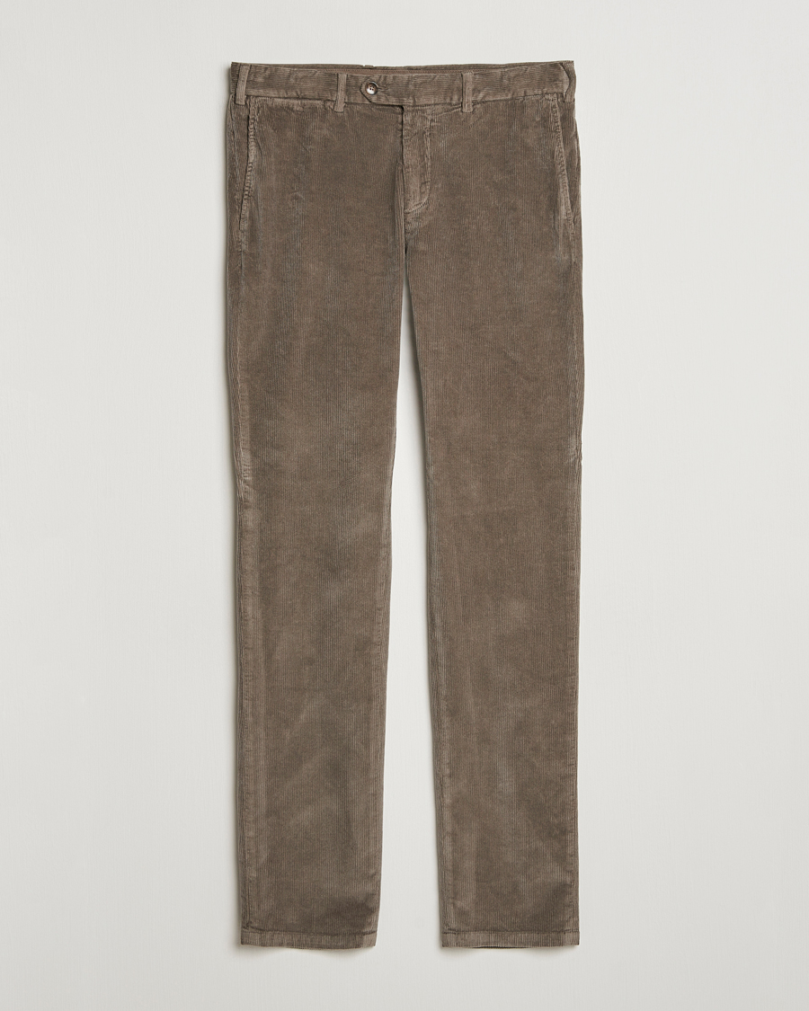 Herren | Hosen | Canali | Slim Fit Corduroy Trousers Taupe