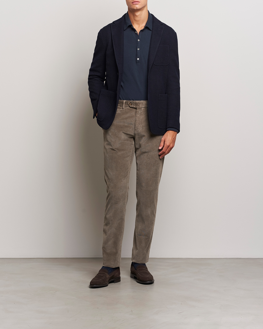 Herren | Hosen | Canali | Slim Fit Corduroy Trousers Taupe