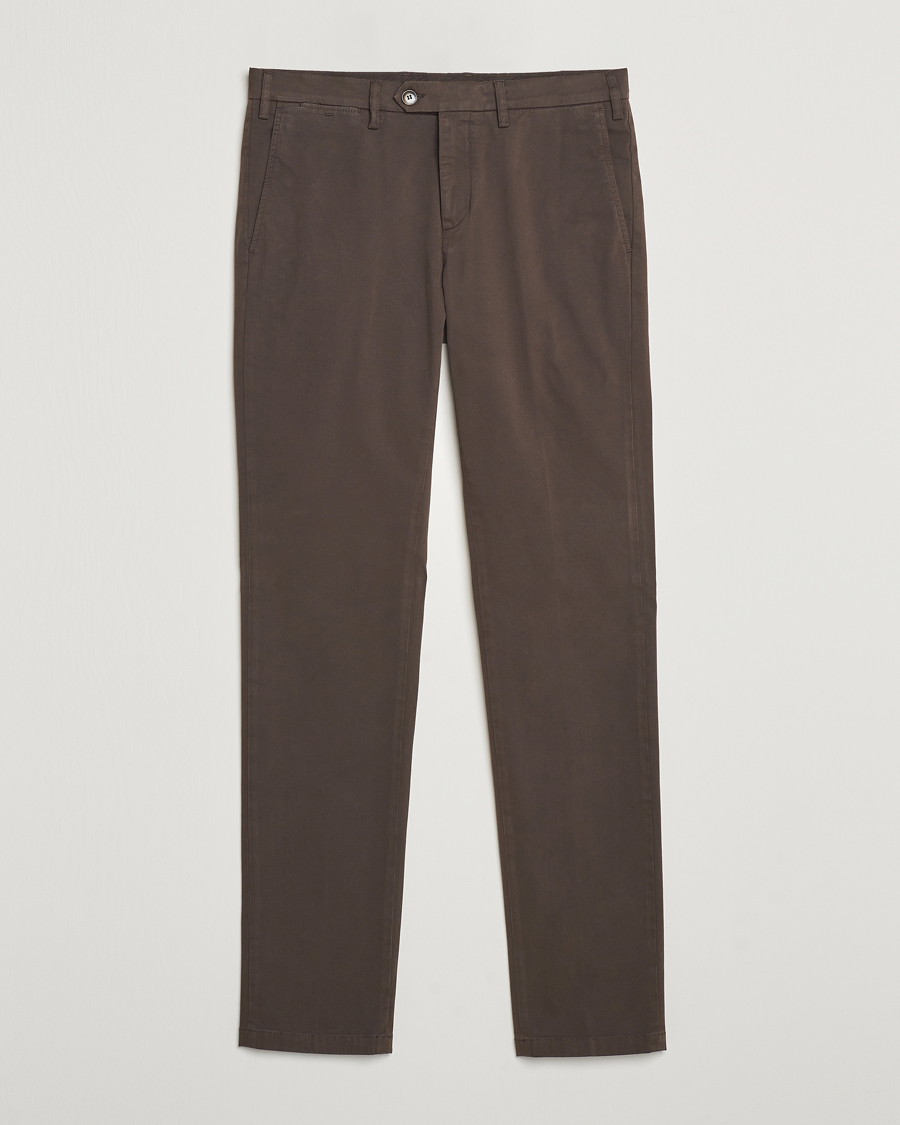 Herren | Hosen | Canali | Cotton Stretch Trousers Brown