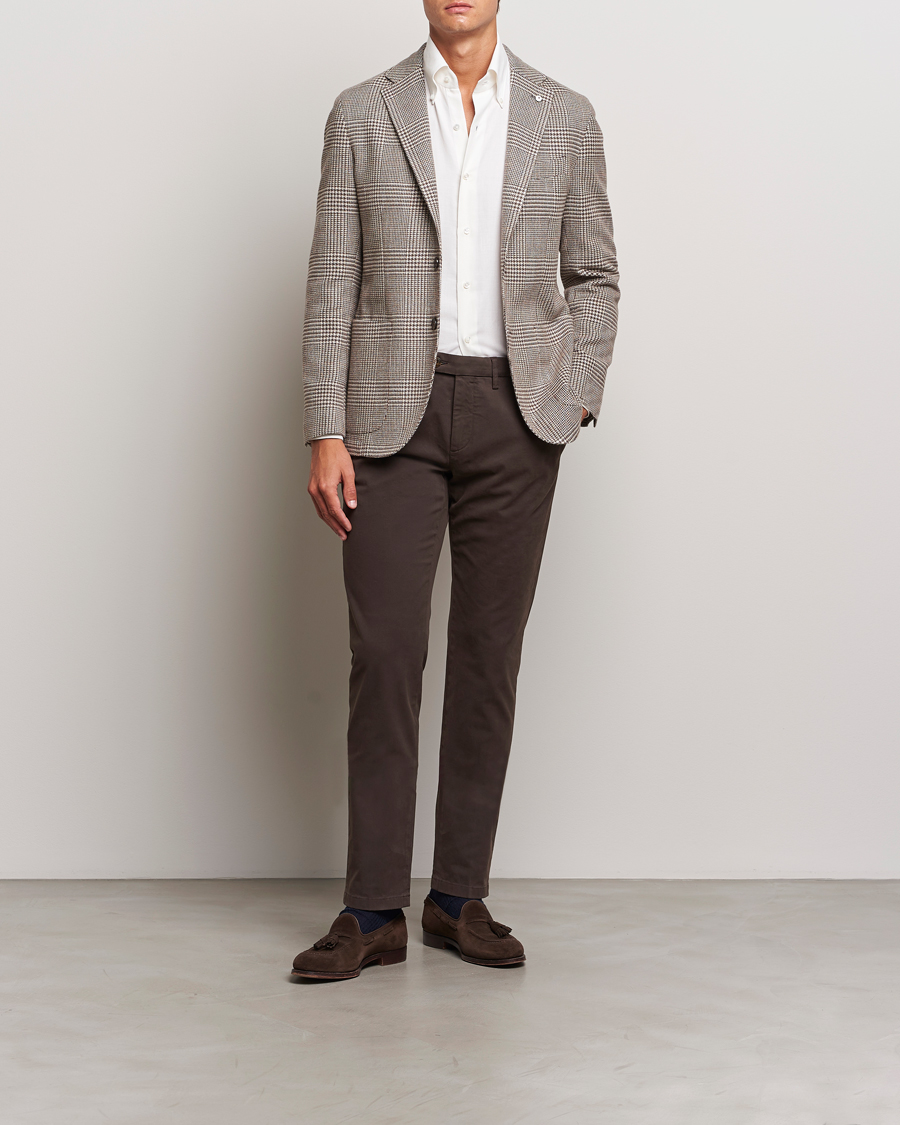 Herren | Hosen | Canali | Cotton Stretch Trousers Brown