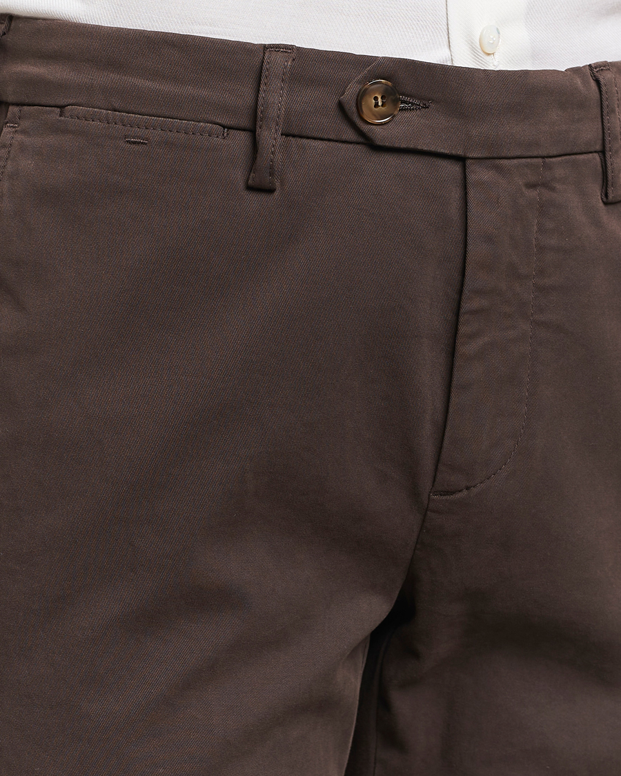 Herren | Hosen | Canali | Cotton Stretch Trousers Brown
