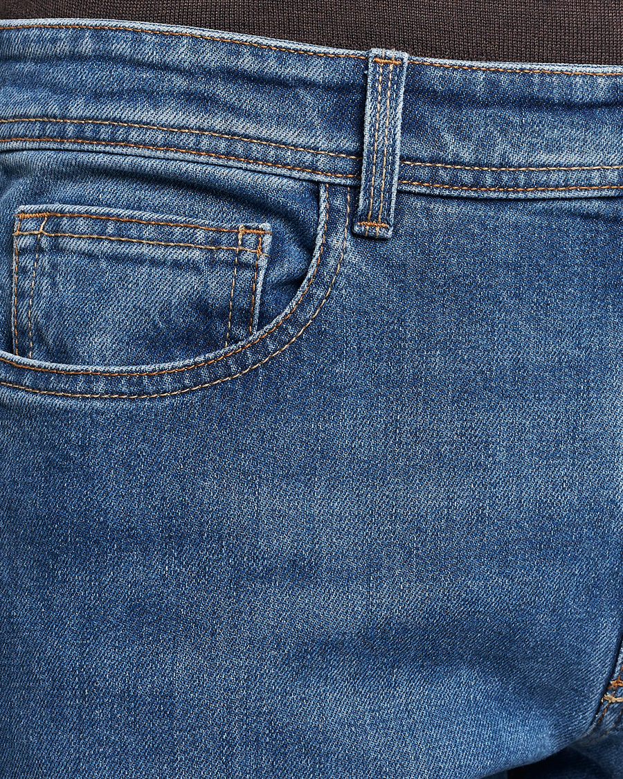 Herren | Jeans | Canali | Slim Fit Stretch Denim Dark Blue Wash