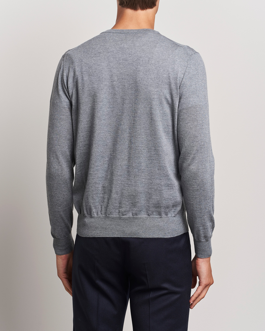 Herren | Pullover | Canali | Merino Wool V-Neck Light Grey