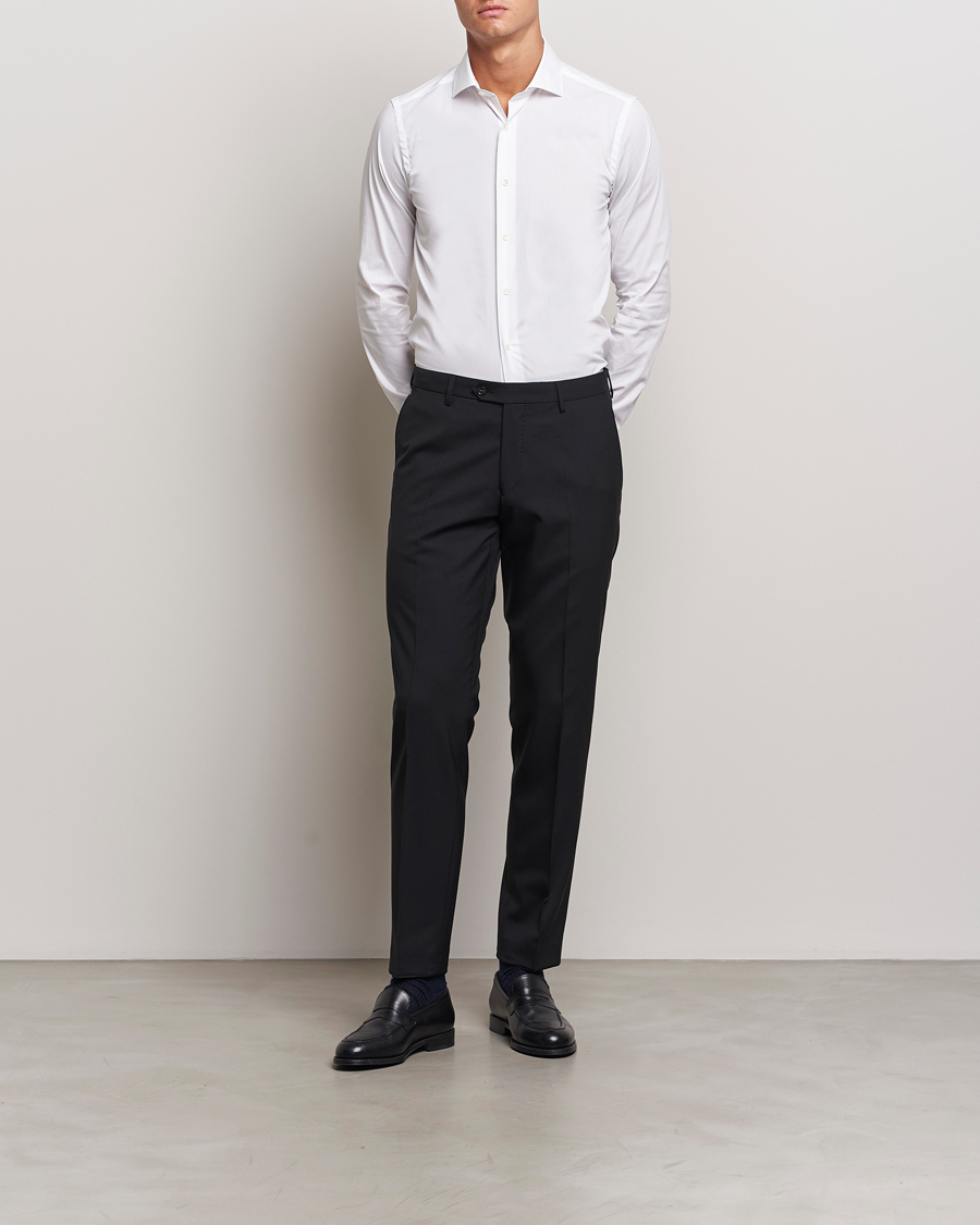 Herren | Hemden | Canali | Slim Fit Cotton/Stretch Shirt White