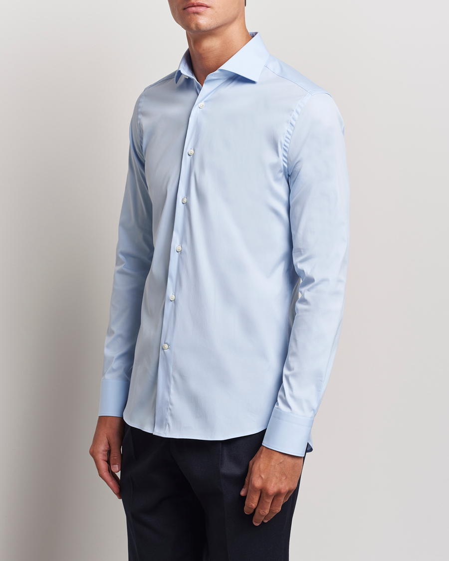 Herren | Hemden | Canali | Slim Fit Cotton/Stretch Shirt Light Blue
