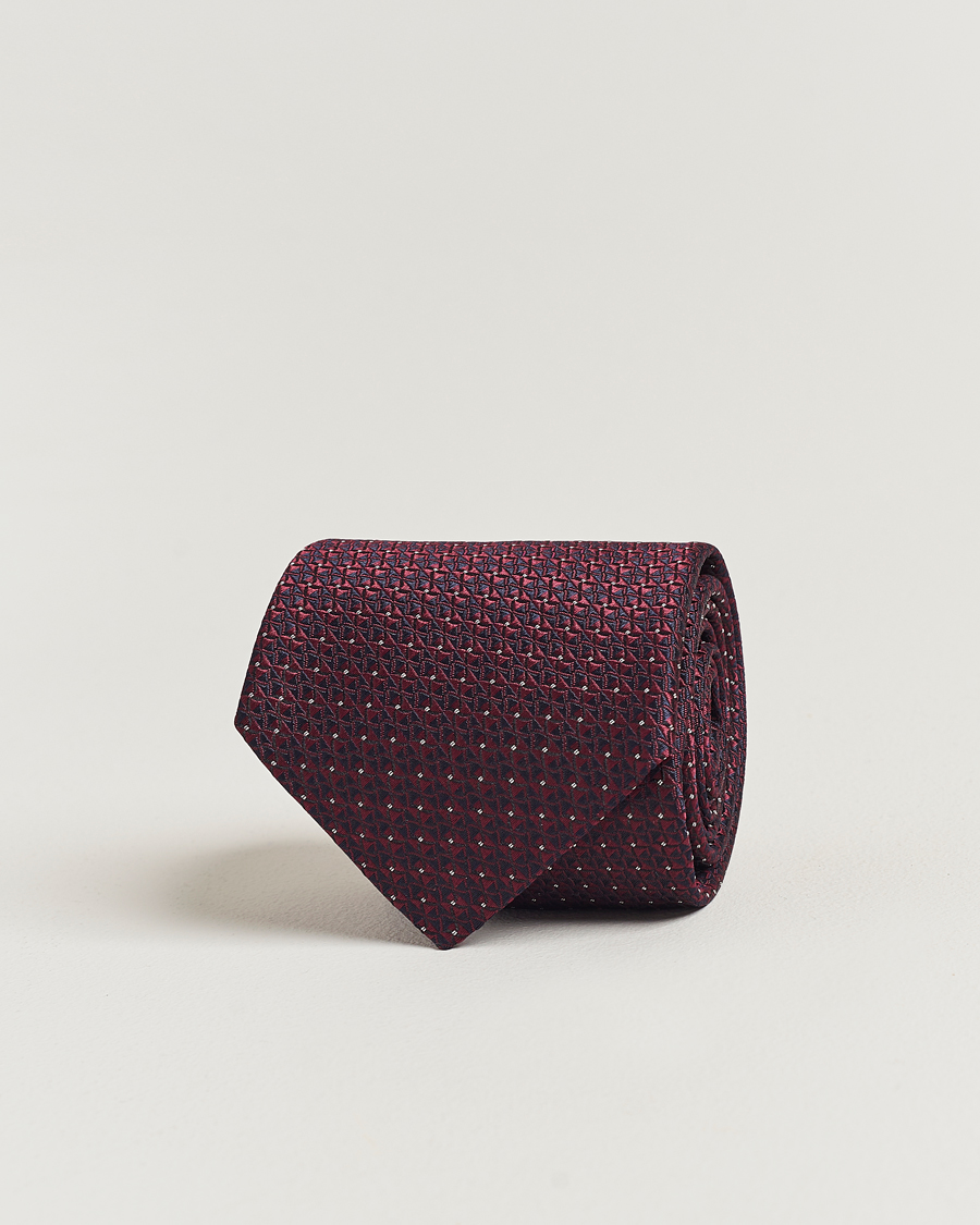 Herren | Canali Jacquard Silk Tie Burgundy | Canali | Jacquard Silk Tie Burgundy