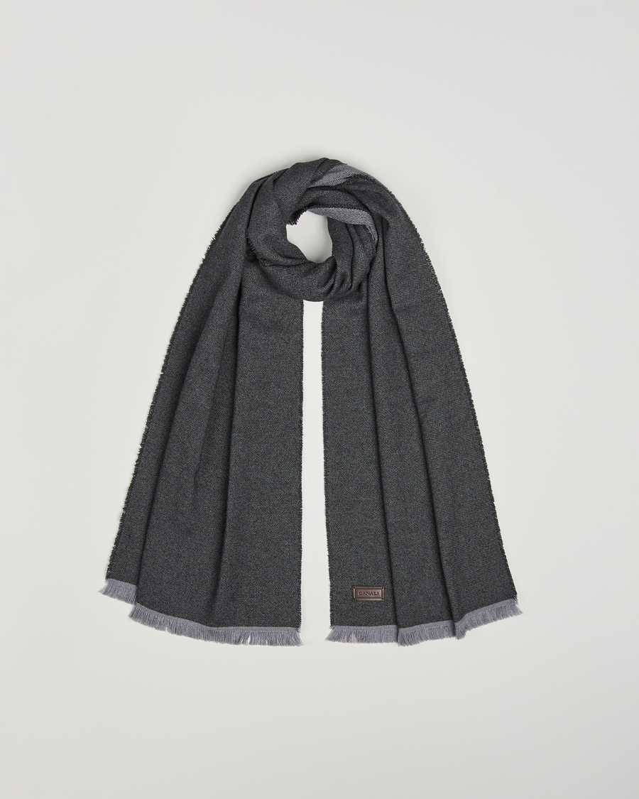 Herren | Canali Wool/Cashmere Scarf Grey Melange | Canali | Wool/Cashmere Scarf Grey Melange
