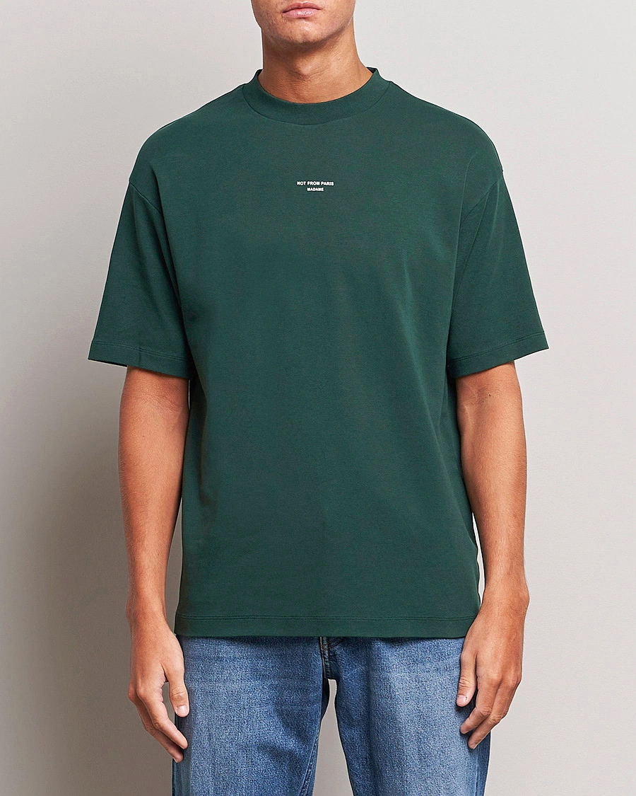 Herren | T-Shirts | Drôle de Monsieur | Classic Slogan T-Shirt Dark Green