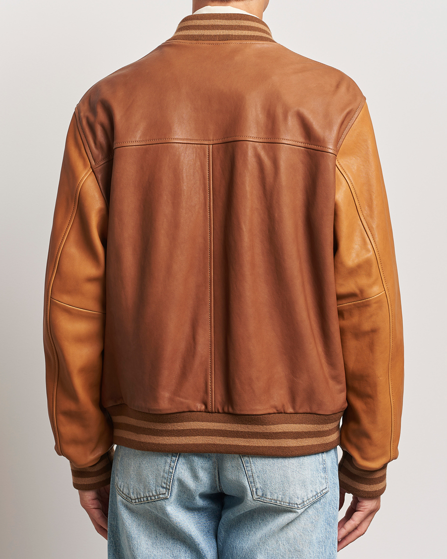 Herren | Jacken | Gant | Leather Varsity Jacket Brown Sugar