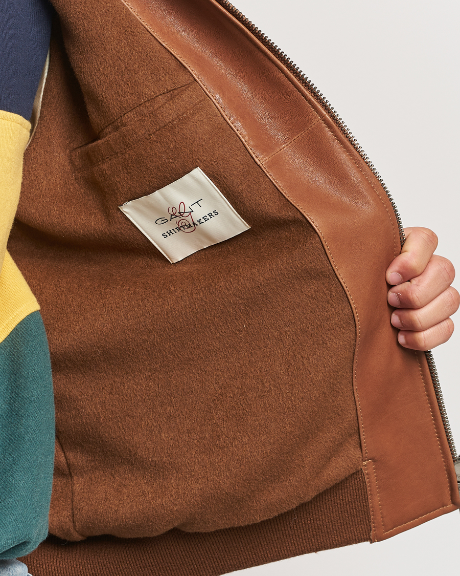 Herren | Jacken | Gant | Leather Varsity Jacket Brown Sugar
