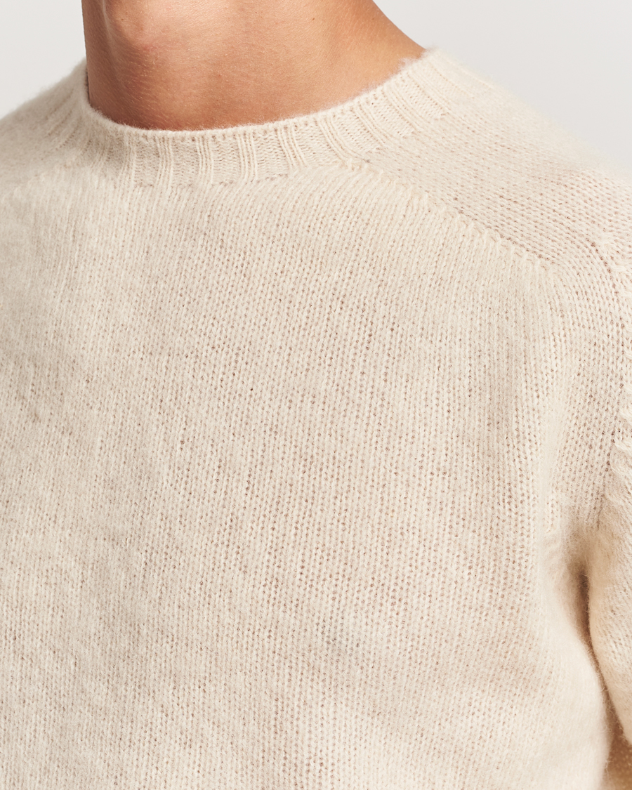 Herren | Pullover | Harley Of Scotland | Brushed Supersoft Lambswool Crewneck Cream