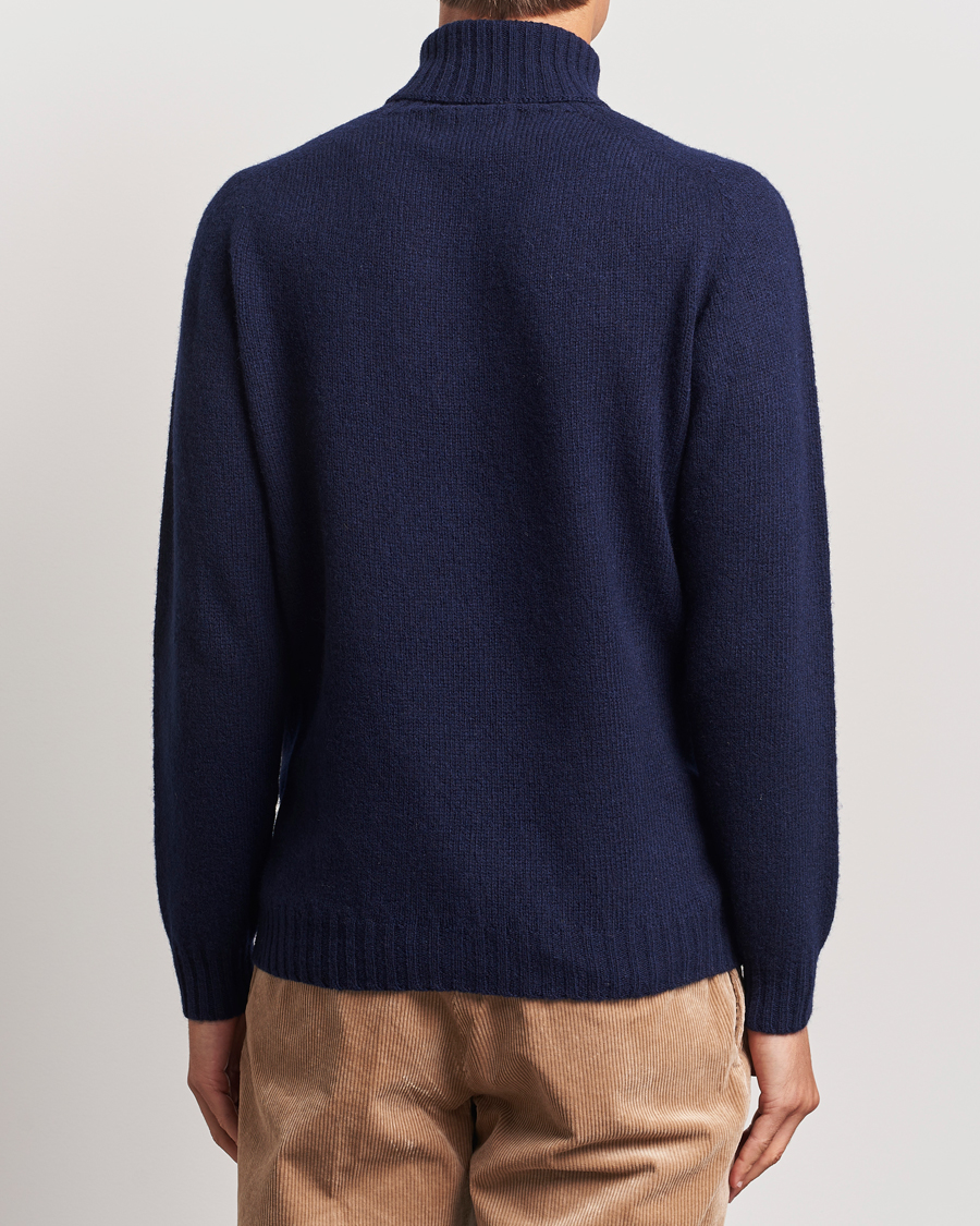 Herren | Pullover | Harley Of Scotland | Supersoft Lambswool Rollneck Navy