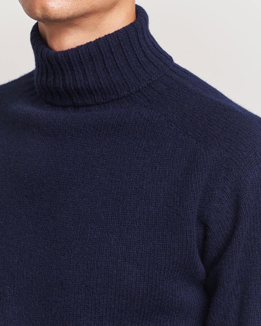 Herren | Pullover | Harley Of Scotland | Supersoft Lambswool Rollneck Navy