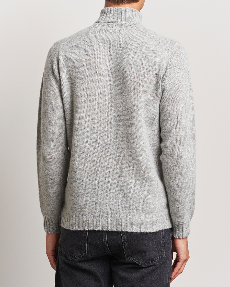 Herren | Pullover | Harley Of Scotland | Supersoft Lambswool Rollneck Silver Grey