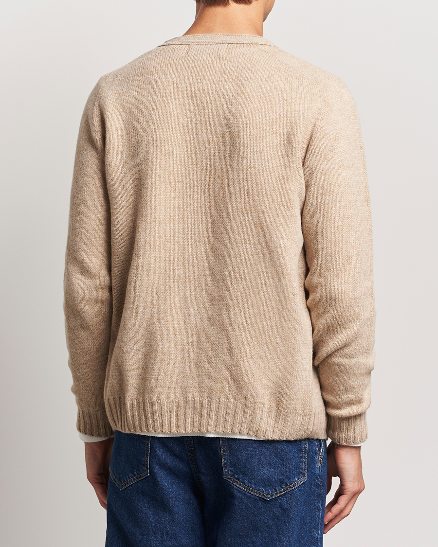 Herren | Pullover | Harley Of Scotland | Supersoft Lambswool Cardigan Oatmilk