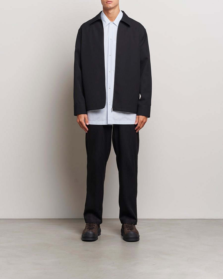 Herren | Hemden | Jil Sander | Wool Gabardine Zip Shirt Black