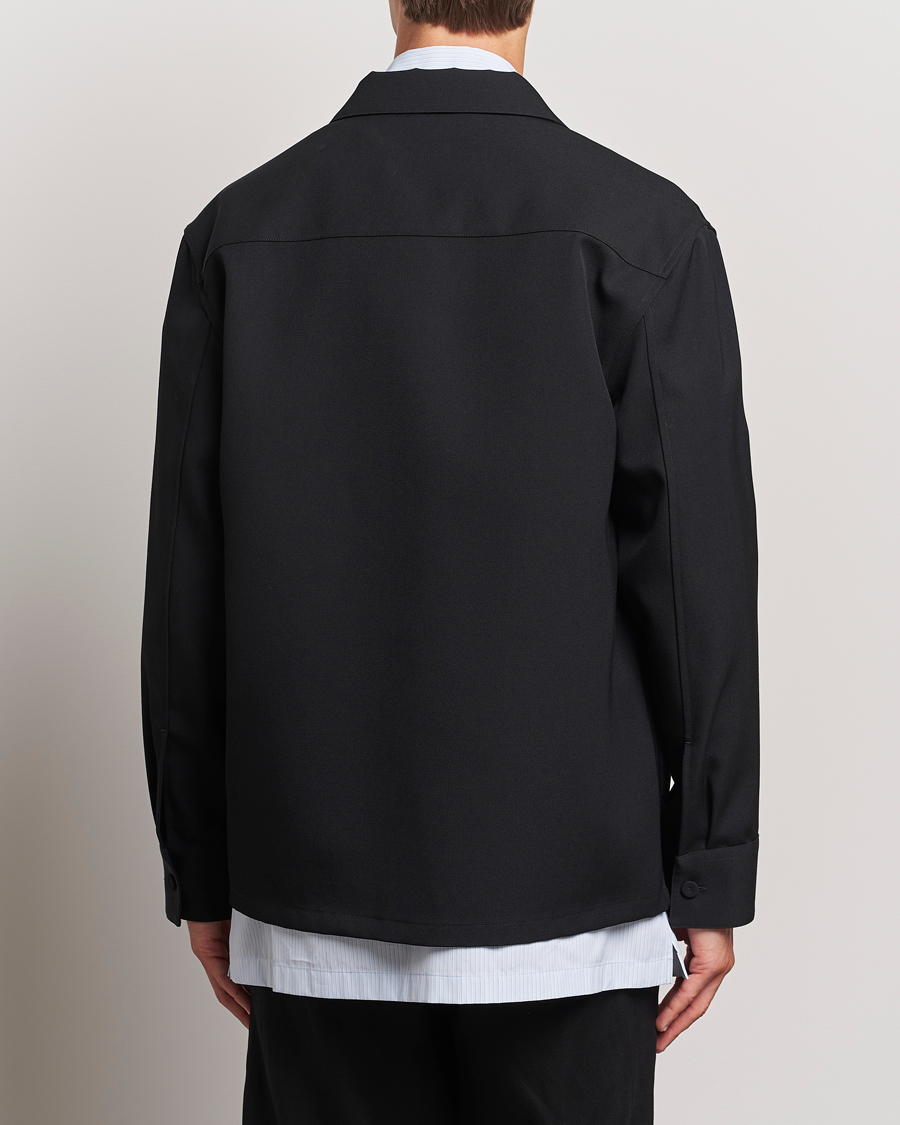 Herren | Hemden | Jil Sander | Wool Gabardine Zip Shirt Black
