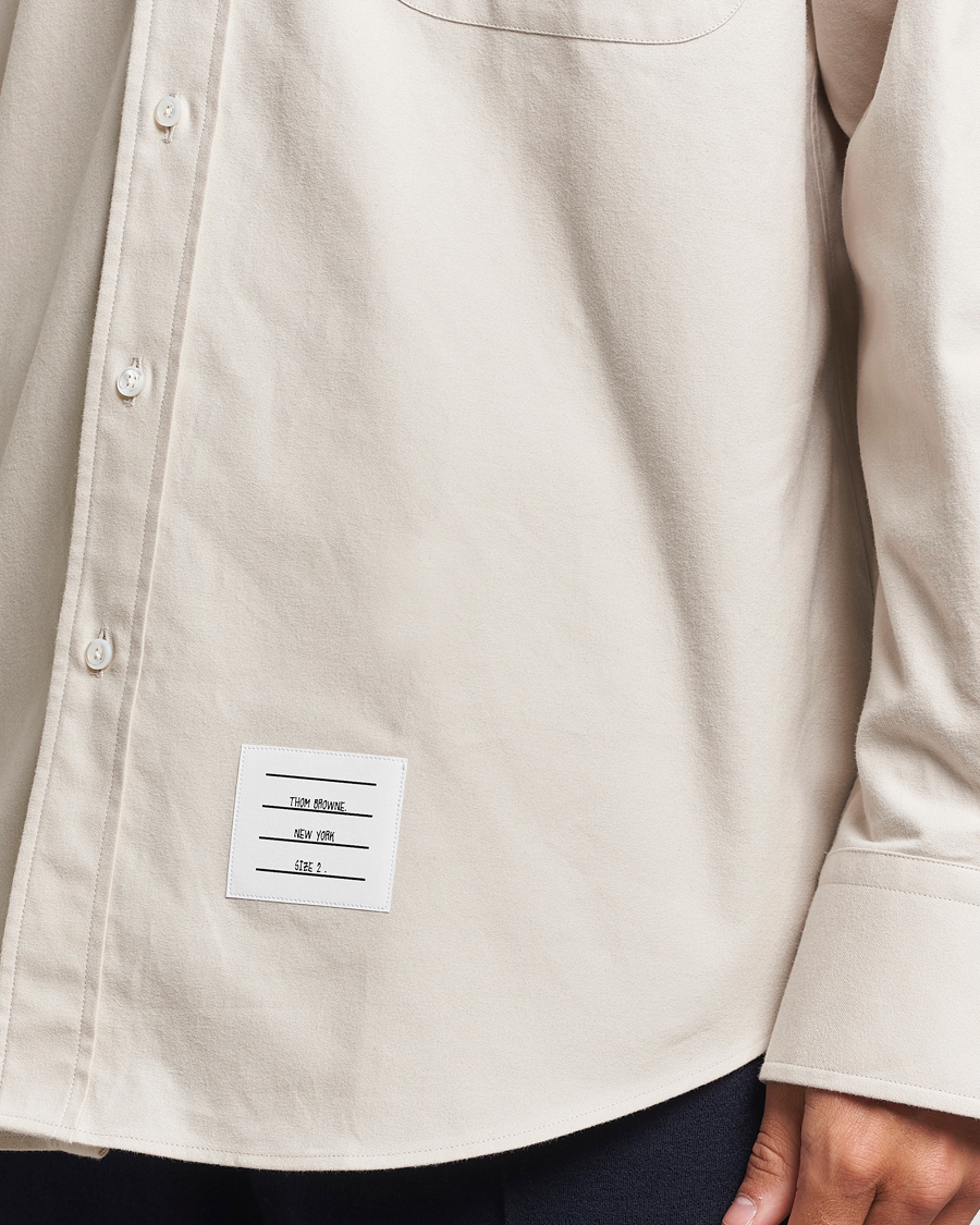 Herren | Hemden | Thom Browne | Knit Collar Flannel Overshirt Off White