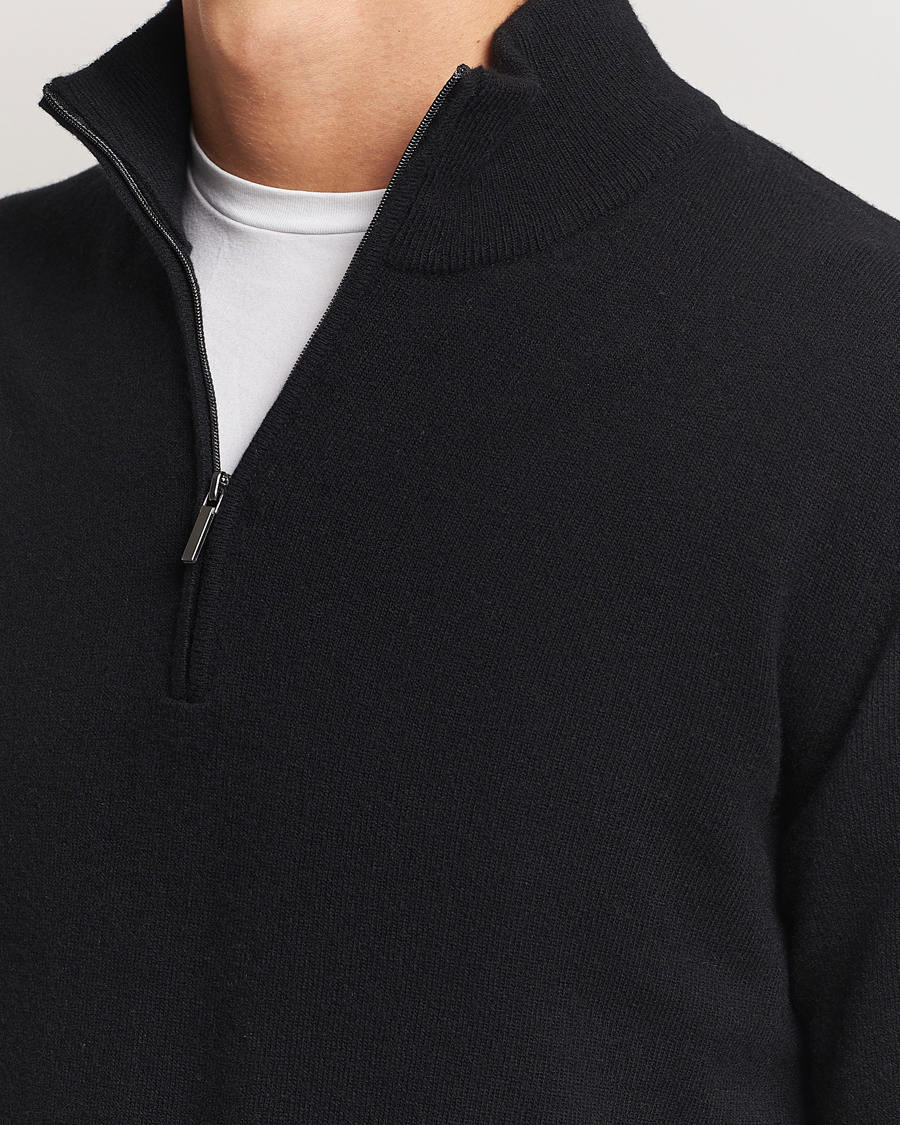 Herren | Pullover | Morgano | Wool/Cashmere Half-Zip Black